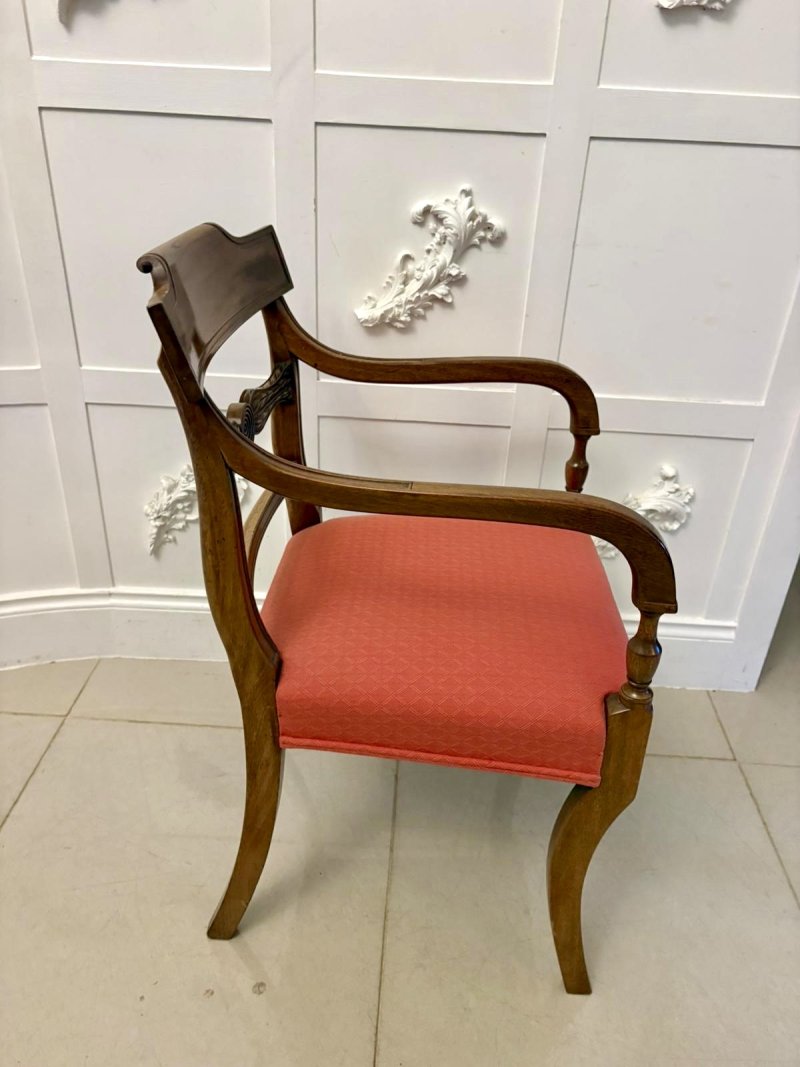 Antique Regency Set of 12 Mahogany Dining Chairs Including 2 Carvers - Image 2